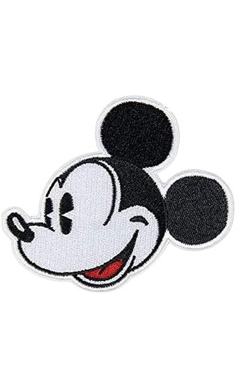 Disney Patch Mickey Mouse, Poliester, Negru Alb, 9.5 x 14.5 cm