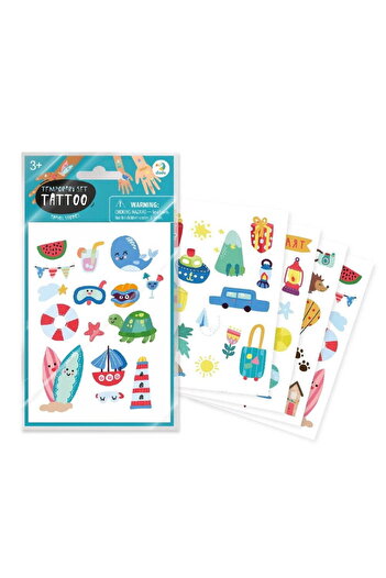 Dodo Dodo On Vacation Temporary Tattoo Set, 4 Sheets