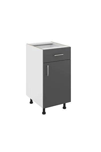 haaus.ro Haaus Karo Base Cabinet, 1 Drawer, 1 Door, Anthracite/White, 40 x 50 x 80 cm