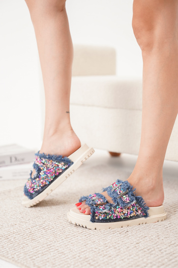 Cananın Pabuçları Byd 02-02 Sea Stone Buckle Slippers