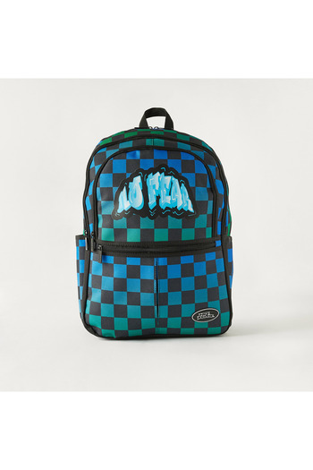 No Fear No Fear Checked Backpack with Adjustable Straps - 46x31x13 cms 1-Year Warranty