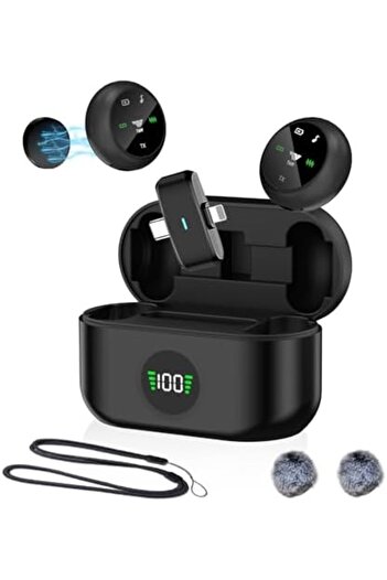 Generic Wireless Lavalier Microphone for iPhone/Android, TNW A37 Mini Mic with Noise Cancellation, 40H, 50M