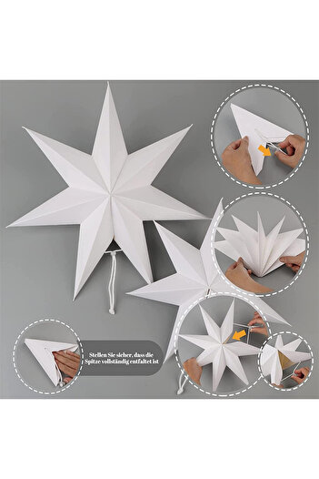 SUNSHINE Christmas star, white, paper, 30x30 cm