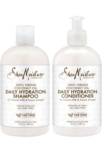 Shea Moisture 100% Coconut Oil Daily Hydration Shampoo & Conditioner 13 fl. oz.