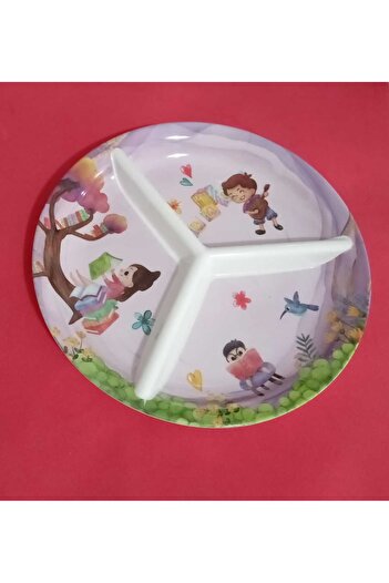 YANPA TİCARET Yanpa/Freya 3 Compartment Baby Dinner Plate.1. Grade Melamine Plate