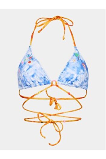 Banana Moon Women's TWISTO SMILEDYE Blue Bikini Top