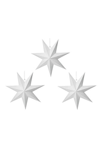 SUNSHINE Set of 3 Sunshine Christmas stars, white, paper, 30 x 30 cm