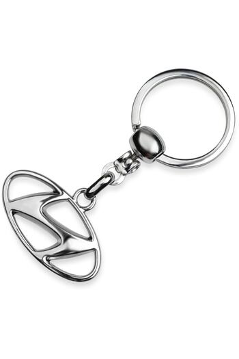 Store 1.Quality - Metal Car Keychain with Hyundai Logo - Chrome Plated