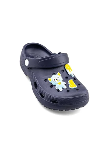 stilfest Figured Daily Garden Seaside Beach Unisex Children's Slippers Navy Blue