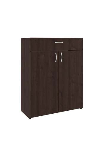 haaus.ro haaus Tisa Chest of Drawers, 1 Drawer, 2 Doors, Bronze Oak, 80 x 35 x 100 cm