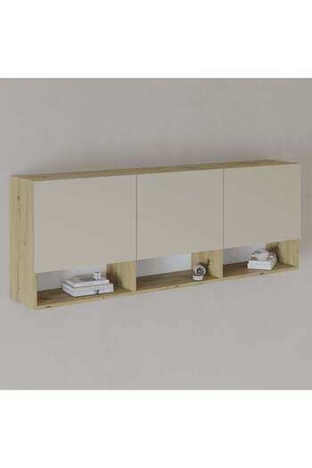 haaus.ro haaus Malmo wall cabinet, 3 doors, Artisan Oak/Clay, 164 x 27 x 60 cm