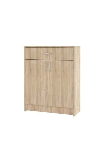 haaus.ro haaus Tisa Chest of Drawers, 1 Drawer, 2 Doors, Sonoma Oak, 80 x 35 x 100 cm