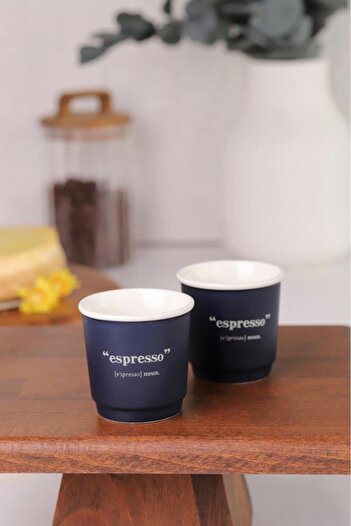 Atbyhome Acar Blush Espresso Cup Navy Blue 90ml Set of 2