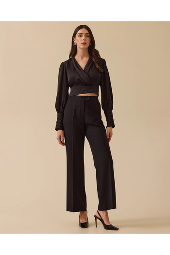 SEÇİL V-Neck Satin Waist Boy Blouse