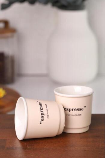 Atbyhome Acar Blush Espresso Cup Cream 90ml Pack of 2