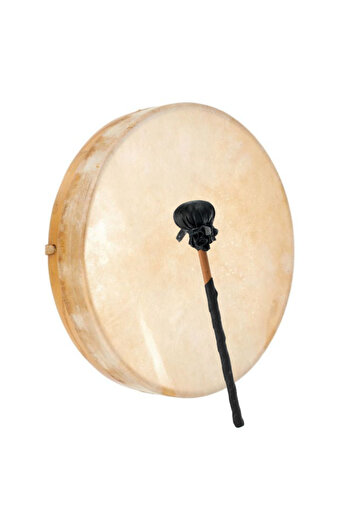 OEM Shamanic drum made of pre-stretched goatskin, adjustable, hammer included, diameter 40 cm