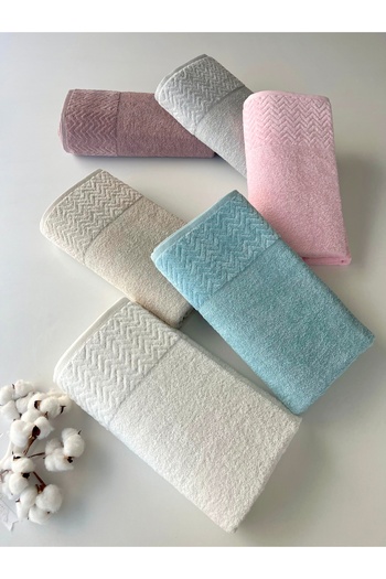 sarra Mysoft 90X150 Zigzag Bath Towel - Gray