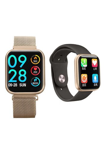 ideal STORE Smartwatch with Fitness Bracelet function idealStore P80 Gold, with blood pressure monitoring function