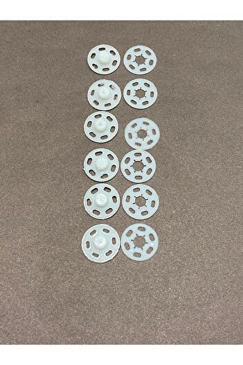 karantuhafiye Plastic Snap Fasteners / White / 1.8 cm / Set of 6