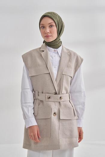 ARMANDA Italian Jacquard Snowflake Pattern Scarf - Khaki