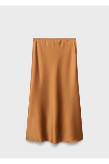 MANGO Woman Saten midi etek