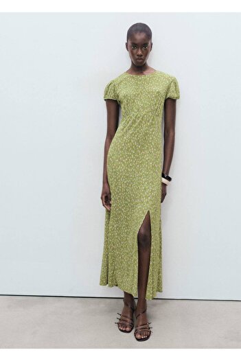 MANGO Woman Floral Patterned Pleated Dress