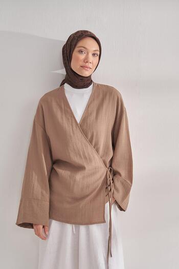 ARMANDA Italian Jacquard Snowflake Pattern Scarf - Bitter Brown