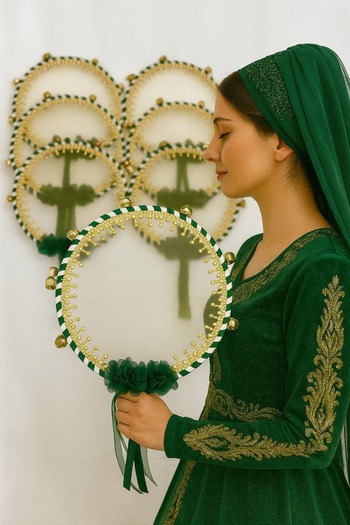 Evsay Bride Bridesmaid Tefi, Flower and Sultan Stone, Wedding Henna Night Bride Circumcision Party Defi 1 Piece