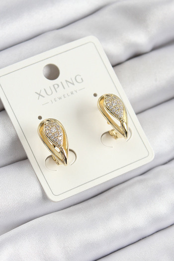 SeyCey.co Xuping Zircon Stone Drop Model Gold Color Women's Earrings