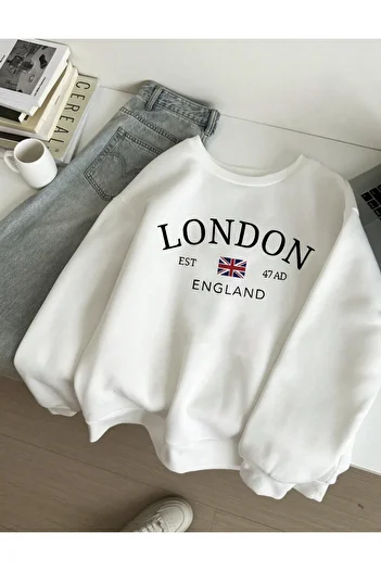 COHERENT Unisex Γυναικεία/Ανδρικά LONDON Προσαρμοσμένα πολύχρωμα βαμβακερά φούτερ με λαιμόκοψη