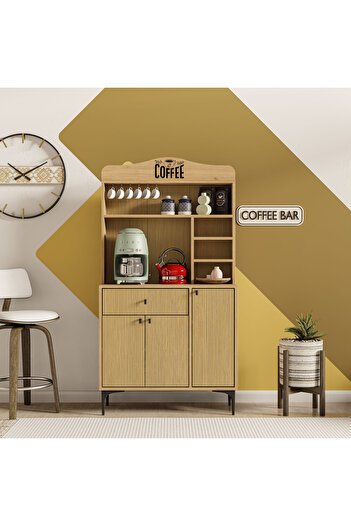 Mezza 5226 SIESTA 90 CM KAHVE KÖŞESİ ÇOK AMAÇLI DOLAP 3 KAPAKLI 1 ÇEKMECELİ KİLER MUTFAK DOLABI SEPETYUNUS