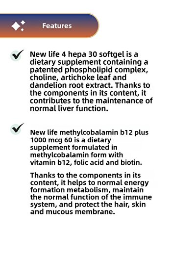 New Life B12 Plus 60 Tablets and 4 Hepa Functions