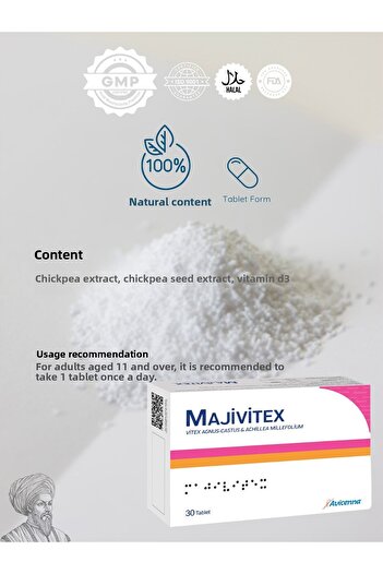 Avicenna Majivitex - Food Supplement with Cistern and Vitamin D3 - 30 Tablets