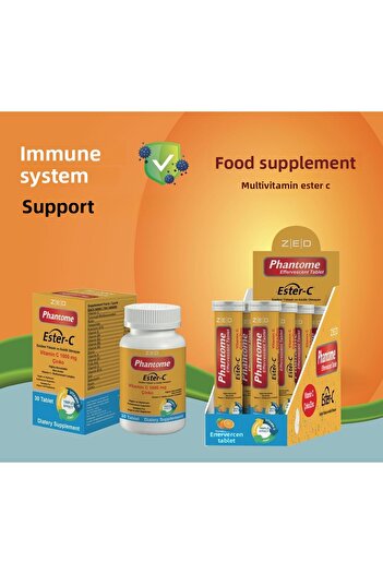 Phantome Vitamin C 1000 Mg, Zinc, Vitamin D, Multivitamin Complex 30 Tablets