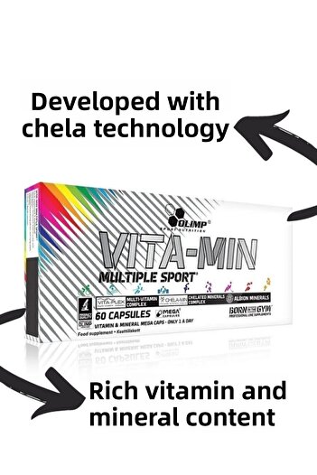 Olimp Vita-min Multiple Sport 60 Capsule A B1 B2 B12 B3 B5 B6 Biotin Copper Zinc Iron Iodine Calcium