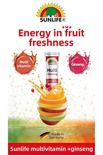 Sunlife Multivitamin Mineral + Ginseng 20 Effervescent Tablets