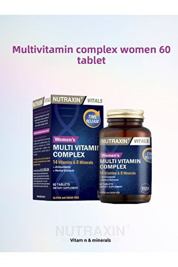 Nutraxin Multivitamin Complex 60 Tablets for Women - 1 Piece 100ml Facial Cleansing Gel