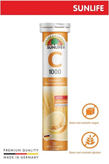 Sunlife 1000 Mg Vitamin C - 20 Effervescent Tablets
