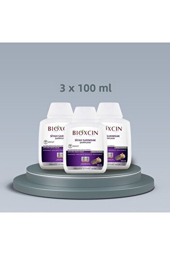 Bioxcin Travel Size Black Garlic Shampoo - 3x100 ml