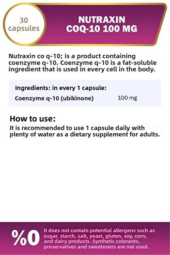 Nutraxin Coenzyme Q10 100 Mg 100 ml Facial Cleansing Gel with 30 Softgels Added 2 Pieces