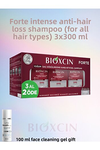 Bioxcin Forte Intensive Anti-Shedding Nourishes and Strengthens the Hair Roots. (for All Hair Types) 3X300 ml