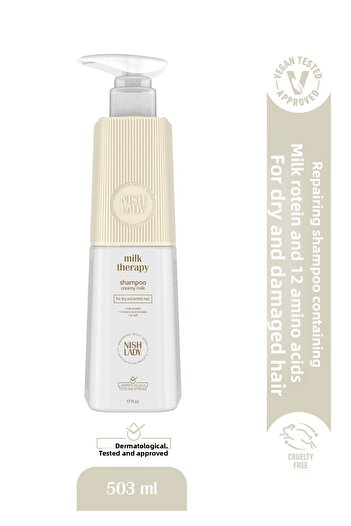 NISHLADY Milk Therapy 503ml - Repair Shampoo for Dry and Damaged Hair