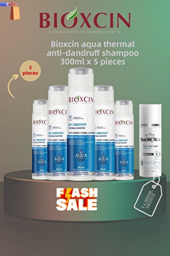 Bioxcin Aquathermal Anti-Dandruff Thermal Shampoo (All Hair Types) 300ml X 5 Pcs + 1 Pcs 100ml Gel Gift