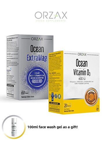 Ocean Extramag 60 Tablets - Vitamin D3 600Iu 20ml Magnesium Complex and Vitamin Combination