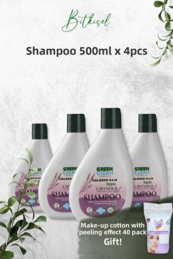 Green Clean Lavender Shampoo - 275 Ml X 4 Pieces and Gift