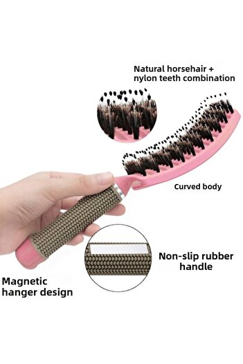 LAND OF MYTH Lom1073 Pink Detangling Hair and Comb Brush - Antistatic and Ionic, for Adult and Children