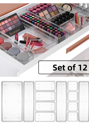 Bayev Bade 12-Piece In-Cabinet Jewelry Makeup Organizer In-Drawer Organizer Set Pen Holder Jewelry Box