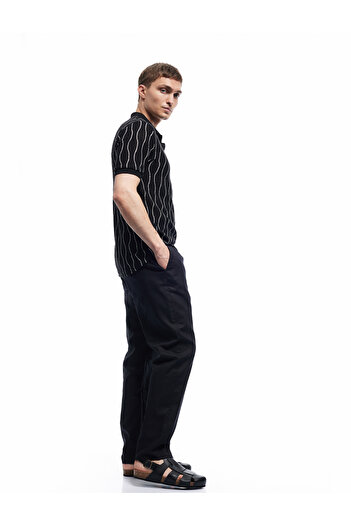 Koton Pocket Detailed Linen Cotton Blend Waist Lace up Trousers