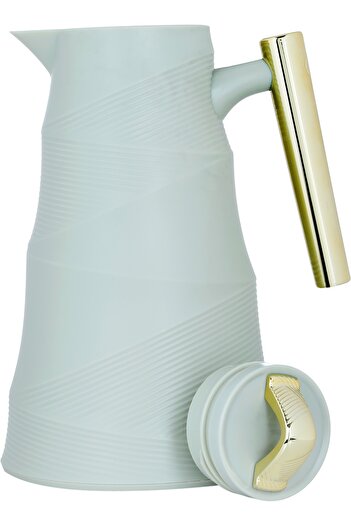 Alsaif Gallery Glory Pistachio Green Thermos Golden Hand 1 Liter