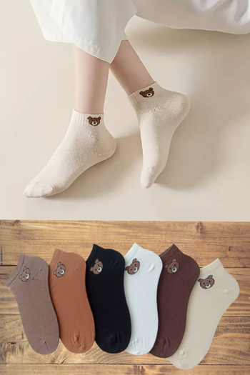 Esinti Women's 6 Pairs Ankle Length Summer Booties Socks – Cotton, Seamless Toe, Patterned Socks Set